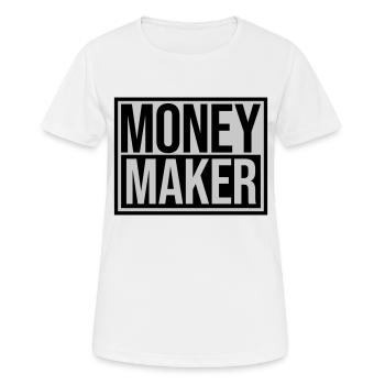 Schild Money Maker Reich - Frauen T-Shirt atmungsaktiv - Weiß - Vorne - AI Model Female 172 dark (172cm)