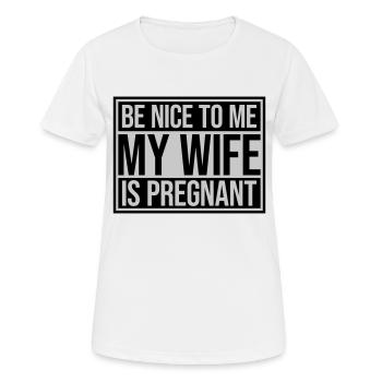 ma femme est enceinte - T-shirt respirant Femme - blanc - Devant - AI Model Female 172 dark (172cm)