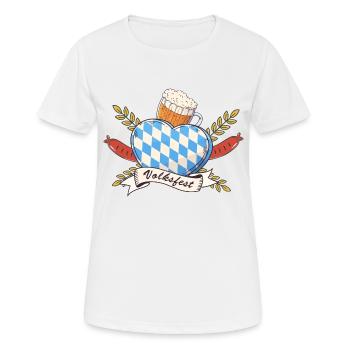 volksfest wappen Bier Bayern Weißwurst - Frauen T-Shirt atmungsaktiv - Weiß - Vorne - AI Model Female 172 dark (172cm)