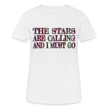 joke space ship physics quote astronomy gifts - Women's Breathable T-Shirt - white - Front - AI Model Female 172 dark (172cm)