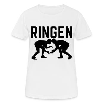 Ringen - Frauen T-Shirt atmungsaktiv - Weiß - Vorne - AI Model Female 172 dark (172cm)