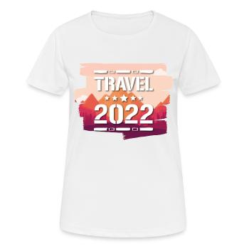 Travel 2022 - Frauen T-Shirt atmungsaktiv - Weiß - Vorne - AI Model Female 172 dark (172cm)