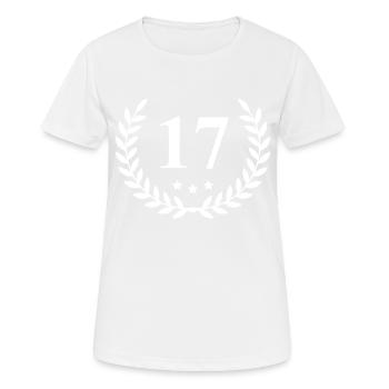 17 Zahl Kranz - Frauen T-Shirt atmungsaktiv - Weiß - Vorne - AI Model Female 172 dark (172cm)