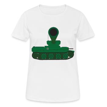 Panzerturm-Geschützrohr - Frauen T-Shirt atmungsaktiv - Weiß - Vorne - AI Model Female 172 dark (172cm)