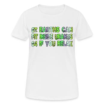 present astrology space ship awesome humor physics - Women's Breathable T-Shirt - white - Front - AI Model Female 172 dark (172cm)