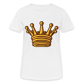 Conception de la couronne du roi d’or - T-shirt respirant Femme - blanc - Devant - AI Model Female 172 dark (172cm)