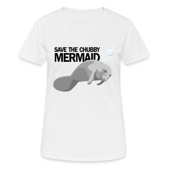 RETTET DIE MOLLIGE MEERJUNGFRAU AKA SEEKUH - Frauen T-Shirt atmungsaktiv - Weiß - Vorne - AI Model Female 172 dark (172cm)