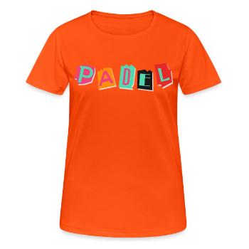 Ideales Geschenk für Padel-Liebhaber - Frauen T-Shirt atmungsaktiv - Neonorange - Vorne - AI Model Female 172 dark (172cm)