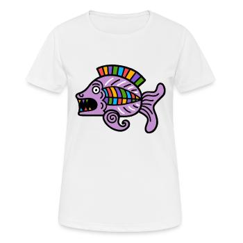 Kultur der Inkas, Fischsymbol - Frauen T-Shirt atmungsaktiv - Weiß - Vorne - AI Model Female 172 dark (172cm)