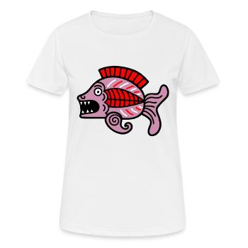 Culture des Incas, symbole du poisson - T-shirt respirant Femme - blanc - Devant - AI Model Female 172 dark (172cm)