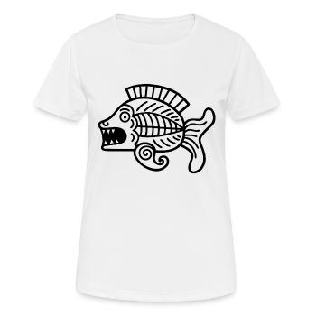 Culture des Incas, symbole du poisson - T-shirt respirant Femme - blanc - Devant - AI Model Female 172 dark (172cm)