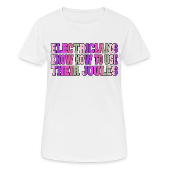 électricien électricien électricien électronique - T-shirt respirant Femme - blanc - Devant - AI Model Female 172 dark (172cm)