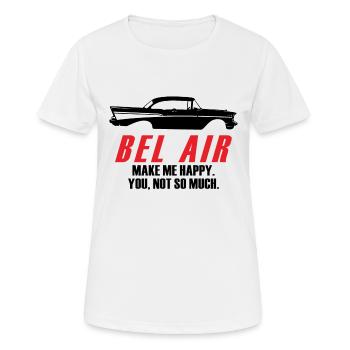 BEL AIR MACHEN MICH GLÜCKLICH DICH NICHT SO SEHR - Frauen T-Shirt atmungsaktiv - Weiß - Vorne - AI Model Female 172 dark (172cm)