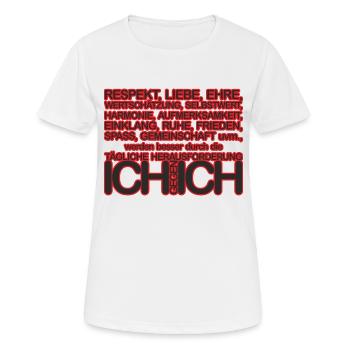 ICH gegen ICH deutsch 01schwarzKrot - Frauen T-Shirt atmungsaktiv - Weiß - Vorne - AI Model Female 172 dark (172cm)