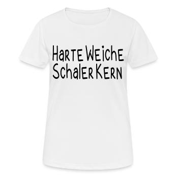 Harte Weiche Schaler Kern - Frauen T-Shirt atmungsaktiv - Weiß - Vorne - AI Model Female 172 dark (172cm)