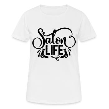Salon Life Friseur - Frauen T-Shirt atmungsaktiv - Weiß - Vorne - AI Model Female 172 dark (172cm)