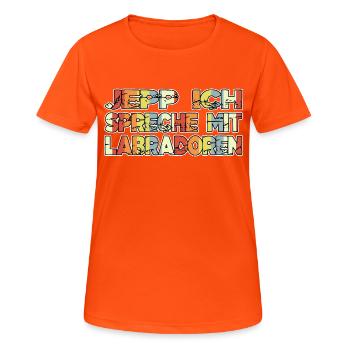 geburtstagsgeschenkidee bluthund geschenk - Frauen T-Shirt atmungsaktiv - Neonorange - Vorne - AI Model Female 172 dark (172cm)