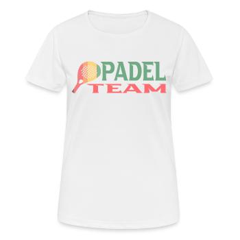 Padel Mannschaft - Frauen T-Shirt atmungsaktiv - Weiß - Vorne - AI Model Female 172 dark (172cm)
