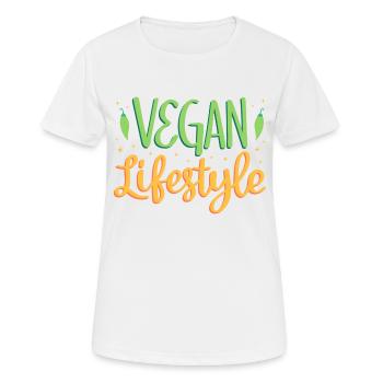 Veganer Lebensstil - Frauen T-Shirt atmungsaktiv - Weiß - Vorne - AI Model Female 172 dark (172cm)
