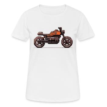 Motorrad fürs Straßenrennen gebaut als Racer - Frauen T-Shirt atmungsaktiv - Weiß - Vorne - AI Model Female 172 dark (172cm)