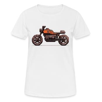 Moto vintage 8 bits pour motocyclistes - T-shirt respirant Femme - blanc - Devant - AI Model Female 172 dark (172cm)