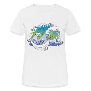 Delphine - Frauen T-Shirt atmungsaktiv - Weiß - Vorne - AI Model Female 172 dark (172cm)