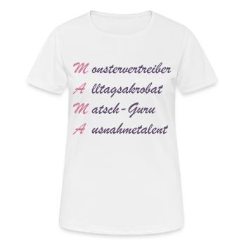 Mama ist die Größte! - Frauen T-Shirt atmungsaktiv - Weiß - Vorne - AI Model Female 172 dark (172cm)