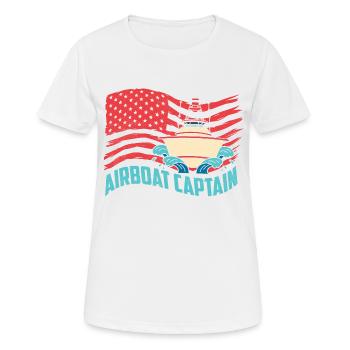 Airboat Captain Hydroplane Air Boat Propeller Swam - Frauen T-Shirt atmungsaktiv - Weiß - Vorne - AI Model Female 172 dark (172cm)