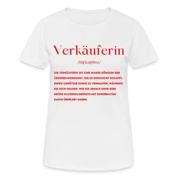Verkäuferin Definition - Frauen T-Shirt atmungsaktiv - Weiß - Vorne - AI Model Female 172 dark (172cm)