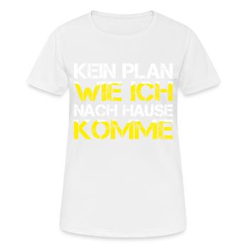 Funny Mallorca KEIN PLAN, WIE ICH NACH HAUSE KOMME - Frauen T-Shirt atmungsaktiv - Weiß - Vorne - AI Model Female 172 dark (172cm)