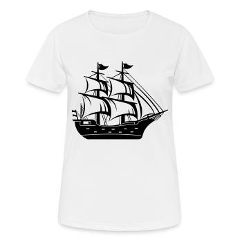 Bateau pirate - T-shirt respirant Femme - blanc - Devant - AI Model Female 172 dark (172cm)