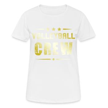 Volleyball Crew - Frauen T-Shirt atmungsaktiv - Weiß - Vorne - AI Model Female 172 dark (172cm)