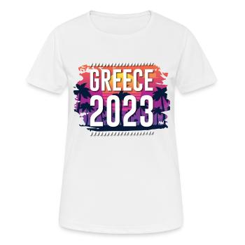 Grèce 2023 - T-shirt respirant Femme - blanc - Devant - AI Model Female 172 dark (172cm)