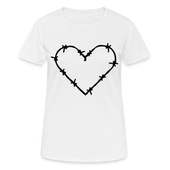 Cœur piégé Amour fil barbelé épineux - T-shirt respirant Femme - blanc - Devant - AI Model Female 172 dark (172cm)