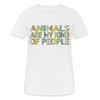 Défenseurs des droits des animaux Bien-être animal présent - T-shirt respirant Femme - blanc - Devant - AI Model Female 172 dark (172cm)