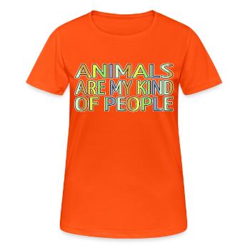 Défenseurs des droits des animaux Bien-être animal présent - T-shirt respirant Femme - orange néon - Devant - AI Model Female 172 dark (172cm)