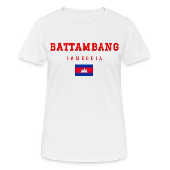 Battambang, Cambodge - T-shirt respirant Femme - blanc - Devant - AI Model Female 172 dark (172cm)