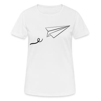 Paper airplane - Women's Breathable T-Shirt - white - Front - AI Model Female 172 dark (172cm)