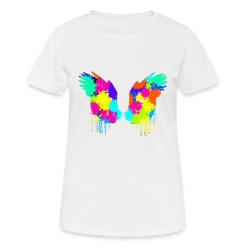 Angelwings,Wings,Aquarelle,Coloré, Angel Wings - T-shirt respirant Femme - blanc - Devant - AI Model Female 172 dark (172cm)