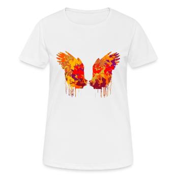 ailes d’ange,ailes,aquarelle,automne,ailes d’ange - T-shirt respirant Femme - blanc - Devant - AI Model Female 172 dark (172cm)