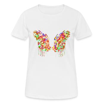 Angelwings,Wings,Aquarelle,Coloré, Angel Wings - T-shirt respirant Femme - blanc - Devant - AI Model Female 172 dark (172cm)