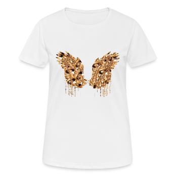 Angelwings,Ailes,Aquarelle,Or,Ailes d’ange - T-shirt respirant Femme - blanc - Devant - AI Model Female 172 dark (172cm)
