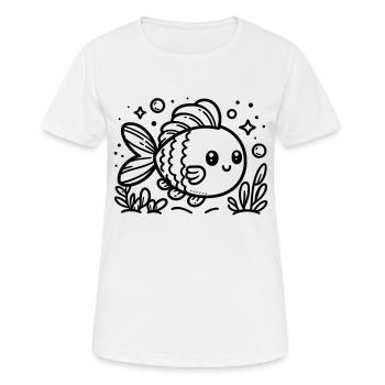 Poissons sous l’eau - T-shirt respirant Femme - blanc - Devant - AI Model Female 172 dark (172cm)