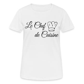Le Chef de Cuisine - Chefkoch - Frauen T-Shirt atmungsaktiv - Weiß - Vorne - AI Model Female 172 dark (172cm)