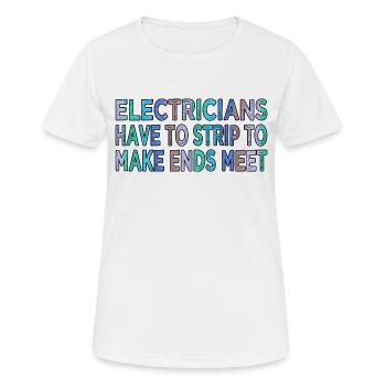 bavoir électricien dictons drôles électricien cadeau - T-shirt respirant Femme - blanc - Devant - AI Model Female 172 dark (172cm)
