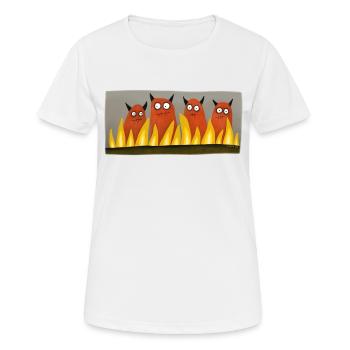 Quatre diables - T-shirt respirant Femme - blanc - Devant - AI Model Female 172 dark (172cm)
