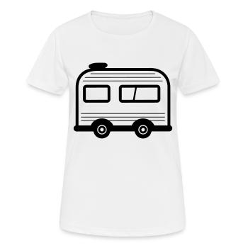 Kleiner Wohnwagen - Frauen T-Shirt atmungsaktiv - Weiß - Vorne - AI Model Female 172 dark (172cm)
