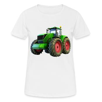 Nouveau gros tracteur avec des jantes rouges - T-shirt respirant Femme - blanc - Devant - AI Model Female 172 dark (172cm)