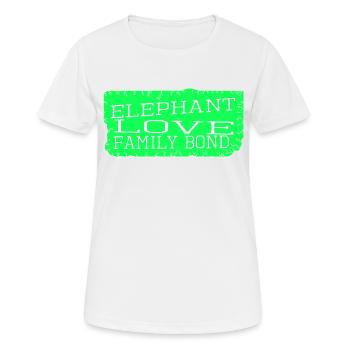 geek elephant behavior present fun funny quote - Frauen T-Shirt atmungsaktiv - Weiß - Vorne - AI Model Female 172 dark (172cm)