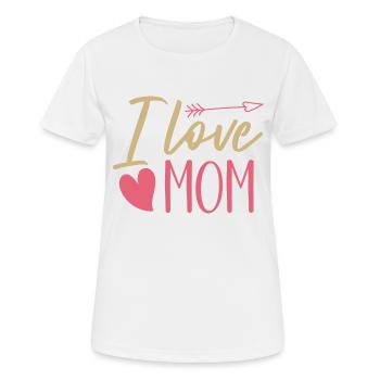 Ich liebe Mama - Frauen T-Shirt atmungsaktiv - Weiß - Vorne - AI Model Female 172 dark (172cm)